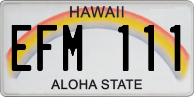 HI license plate EFM111