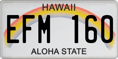 HI license plate EFM160