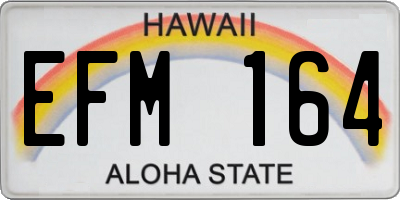 HI license plate EFM164