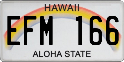 HI license plate EFM166