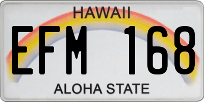 HI license plate EFM168