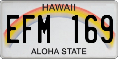 HI license plate EFM169