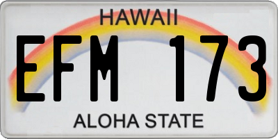 HI license plate EFM173