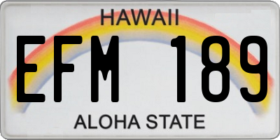 HI license plate EFM189