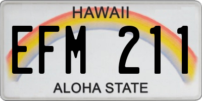 HI license plate EFM211