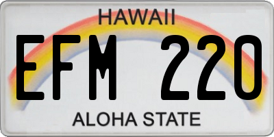 HI license plate EFM220