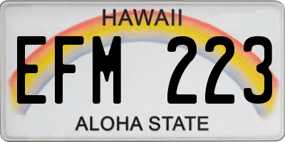 HI license plate EFM223
