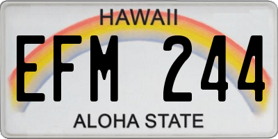 HI license plate EFM244