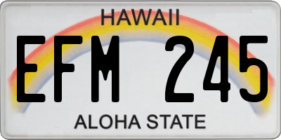 HI license plate EFM245