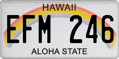 HI license plate EFM246