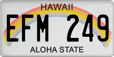 HI license plate EFM249