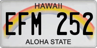 HI license plate EFM252