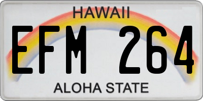 HI license plate EFM264