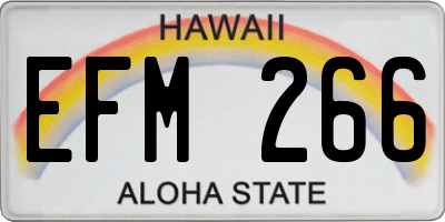 HI license plate EFM266