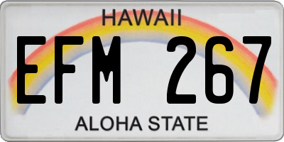 HI license plate EFM267