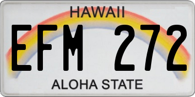 HI license plate EFM272