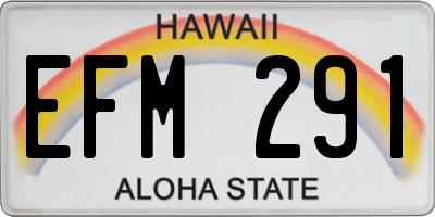 HI license plate EFM291