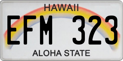 HI license plate EFM323