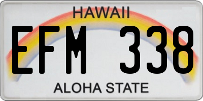 HI license plate EFM338