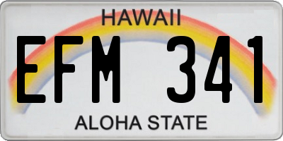 HI license plate EFM341