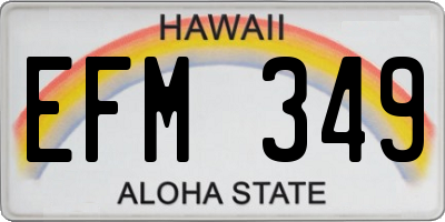 HI license plate EFM349