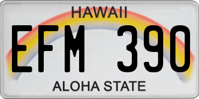 HI license plate EFM390