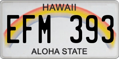 HI license plate EFM393