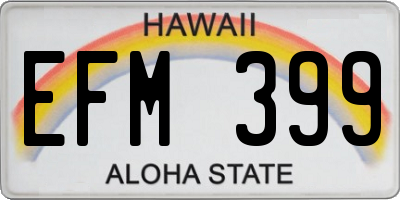 HI license plate EFM399