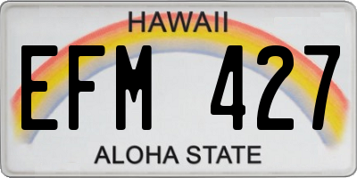 HI license plate EFM427