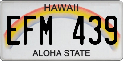 HI license plate EFM439
