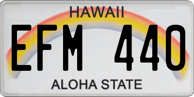 HI license plate EFM440