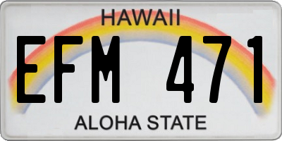 HI license plate EFM471
