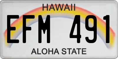 HI license plate EFM491