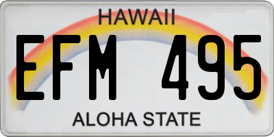 HI license plate EFM495