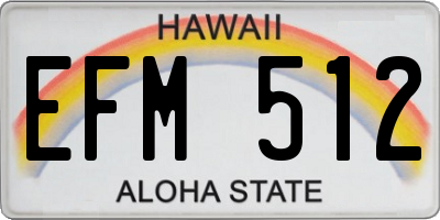 HI license plate EFM512