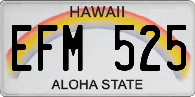 HI license plate EFM525
