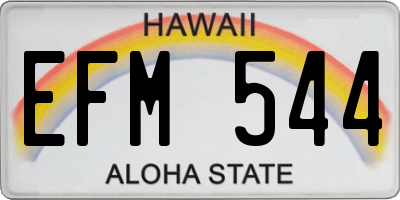 HI license plate EFM544