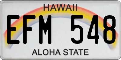 HI license plate EFM548