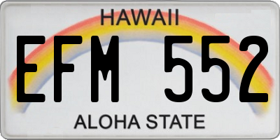 HI license plate EFM552