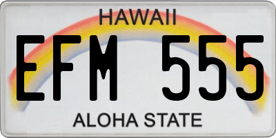 HI license plate EFM555