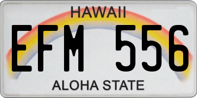 HI license plate EFM556