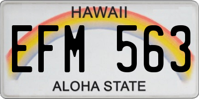HI license plate EFM563