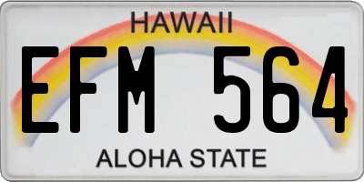 HI license plate EFM564