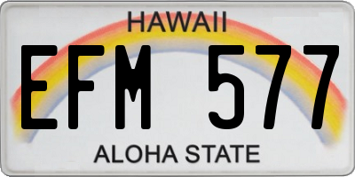 HI license plate EFM577