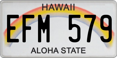 HI license plate EFM579