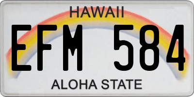 HI license plate EFM584