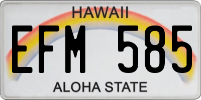 HI license plate EFM585