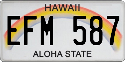 HI license plate EFM587