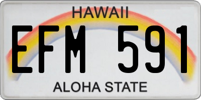 HI license plate EFM591