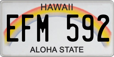 HI license plate EFM592